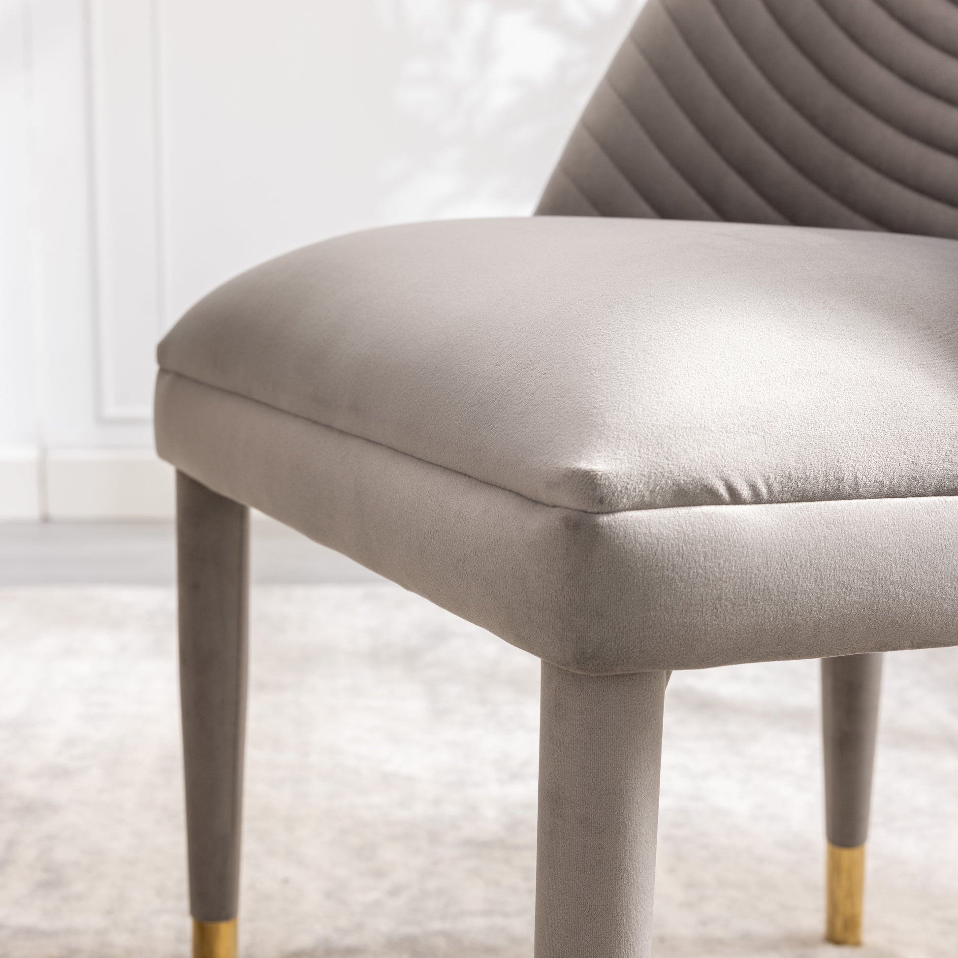 Coolmore Accent Chair ,Leisure Single Chair With Solid Wood Foot,2Pc Set Gray Velvet