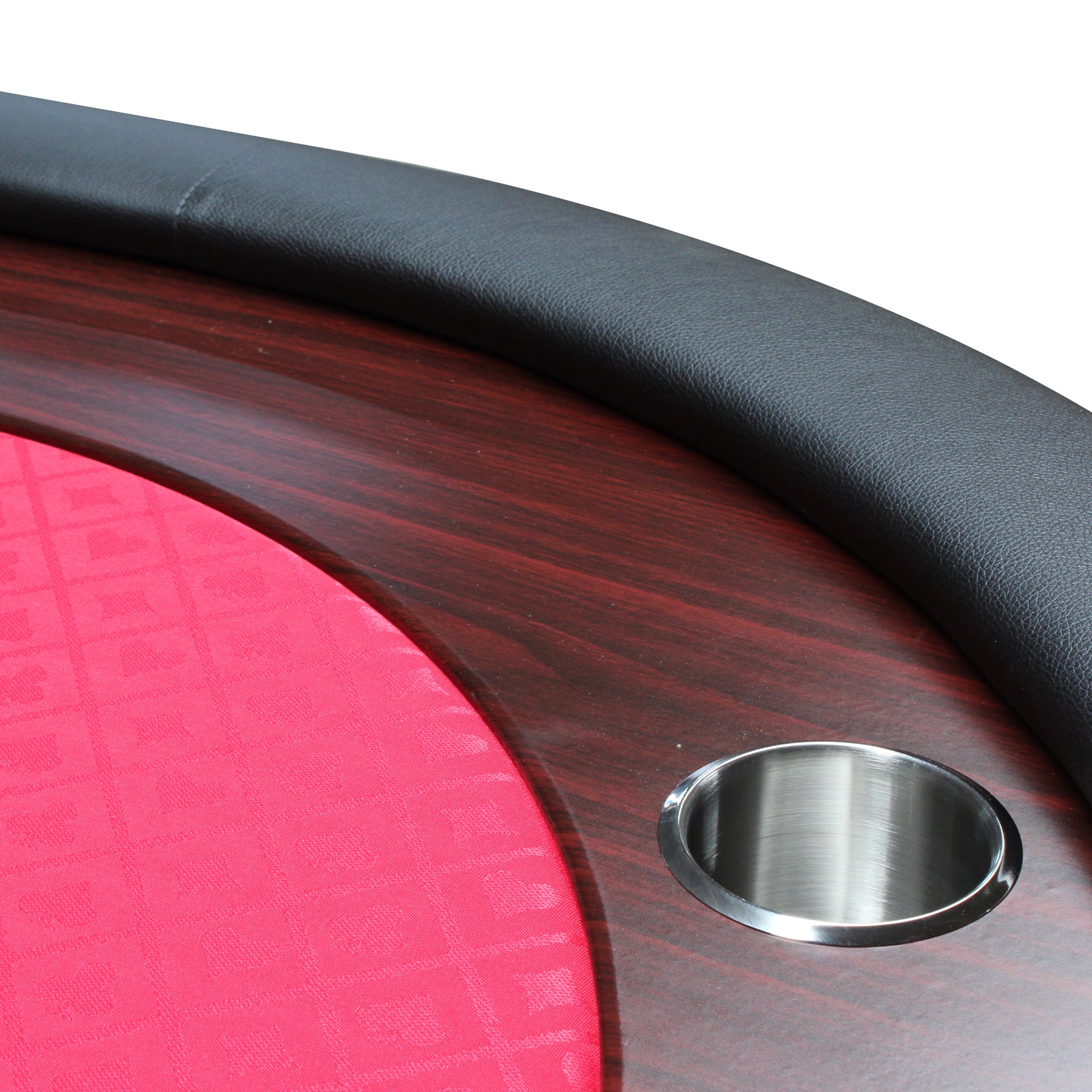 96" Light Series Folding Wooden Racetrack Red Felt Foldable Poker Table Red Modern Metal & Wood