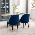 Coolmore Accent Chair ,Leisure Single Chair With Solid Wood Foot,2Pc Set Navy Velvet