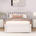 Modern Design Wooden Twin Size Platform Bed With 2 Drawers For White Washed Color White Washed Rubber Wood