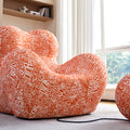 Modern Lazy Chair,Lounge Chair For Adults, Teens, Personal Sofa Chair, Single Lazy Striped Fabric Designer Mama'S Embrace Leisure Chair Dior Orange Orange Foam