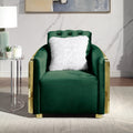 Velvet Stainless Steel Frame Surround Upholstered Armchair Green Velvet