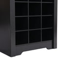 Stylish Design 30 Shoe Cubby Console, Contemporary Shoe Cabinet With Multiple Storage Capacity, Free Standing Tall Cabinet With Versatile Use For Hallway, Bedroom, Black Filing Cabinets Black Primary Living Space Particle Board