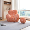 Modern Lazy Chair,Lounge Chair For Adults, Teens, Personal Sofa Chair, Single Lazy Striped Fabric Designer Mama'S Embrace Leisure Chair Dior Orange Orange Foam