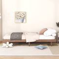 Modern Design Twin Size Floating Platform Bed Frame For Walnut Color Walnut Particle Board