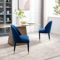 Coolmore Accent Chair ,Leisure Single Chair With Solid Wood Foot,2Pc Set Navy Velvet