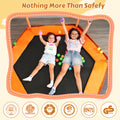 6Ft Toddlers Trampoline With Safety Enclosure Net And Ocean Balls, Fully Protected Indoor Trampoline And Ball Pit Balls For Kids, Easy Assembly Lotus Shape For Spaciousness Orange Metal