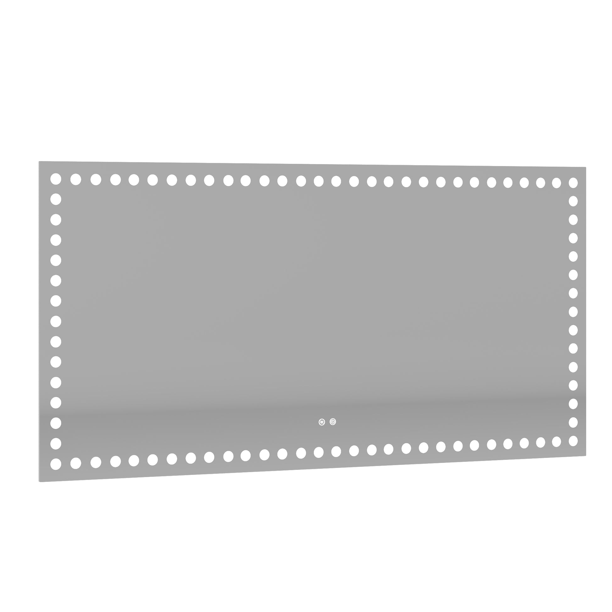 72X36 Inch Led Lit Bathroom Mirror, Wall Mounted Anti Fog Memory Rectangular Vanity Mirror With Tri White Front Circular Light And Touch Sensor Dimmer Switch White Glass