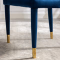 Coolmore Accent Chair ,Leisure Single Chair With Solid Wood Foot,2Pc Set Navy Velvet