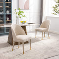 Coolmore Accent Chair ,Leisure Single Chair With Solid Wood Foot,2Pc Set Beige Velvet