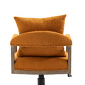 Coolmore Computer Chair Office Chair Adjustable Swivel Chair Fabric Seat Home Study Chair Orange Boucle