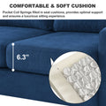 Upholstered Sectional Sofa Couch, L Shaped Couch With Storage Reversible Ottoman Bench 3 Seater For Living Room, Apartment, Compact Spaces, Fabric Navy Blue Navy Blue Wood Primary Living Space Soft Pillow Back Modern Square Arms Foam Solid Wood 4 Seat