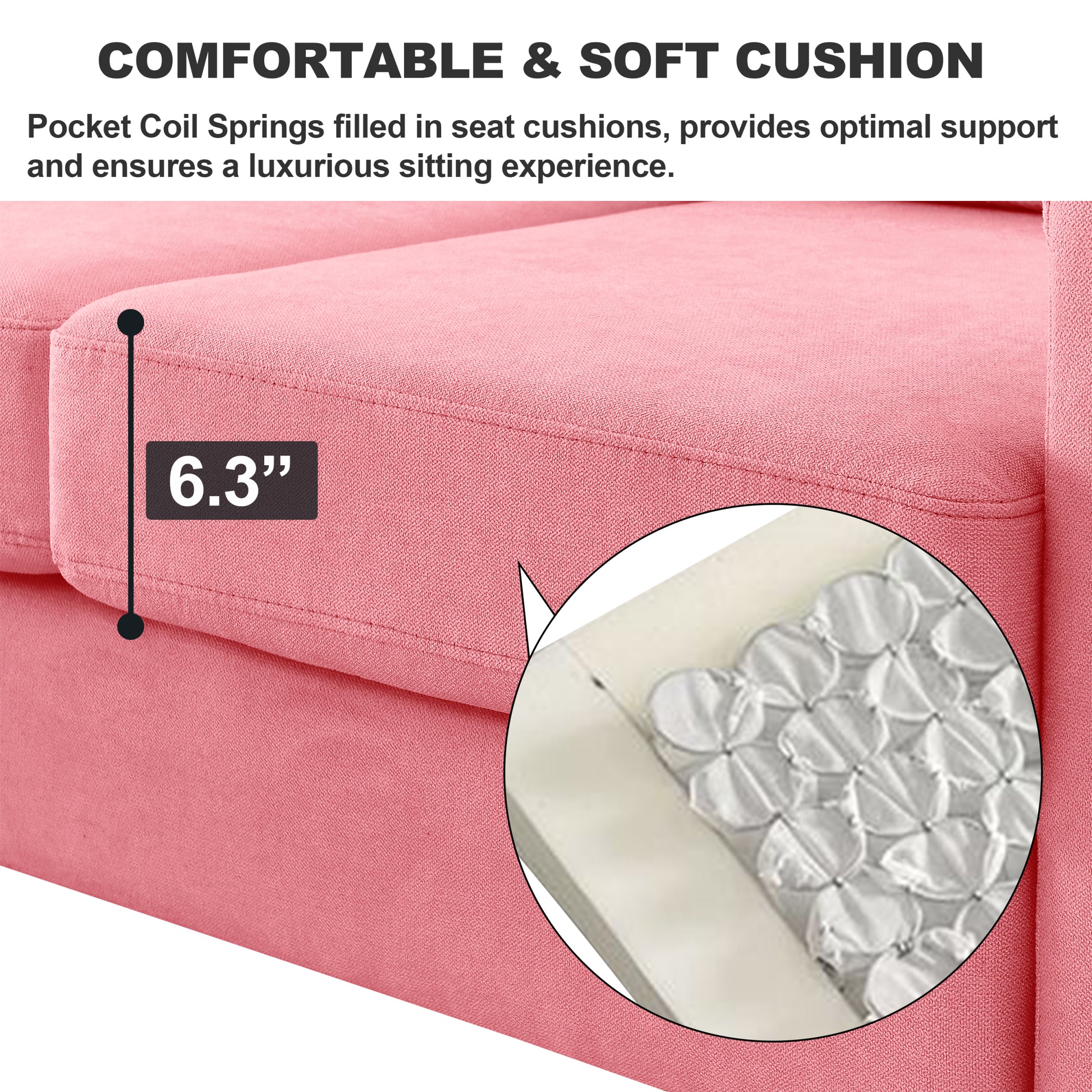 Upholstered Sectional Sofa Couch, L Shaped Couch With Storage Reversible Ottoman Bench 3 Seater For Living Room, Apartment, Compact Spaces, Fabric Pink Pink Wood Primary Living Space Soft Pillow Back Modern Square Arms Foam Solid Wood 4 Seat