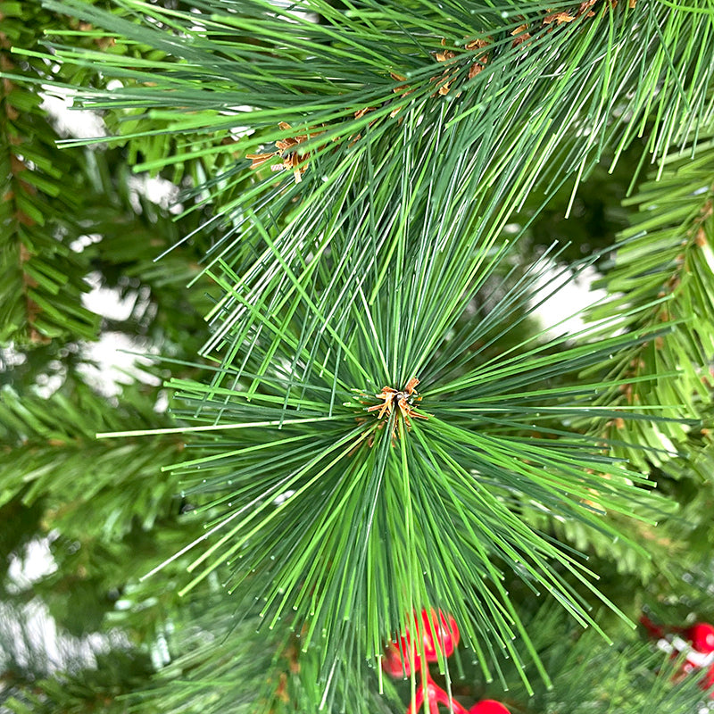 7.5 Ft Upside Down Christmas Tree With Artificial Berries And Santa'S Legs, Pvc Pine Needles, Artificial Holiday Christmas Pine Tree Green Pvc