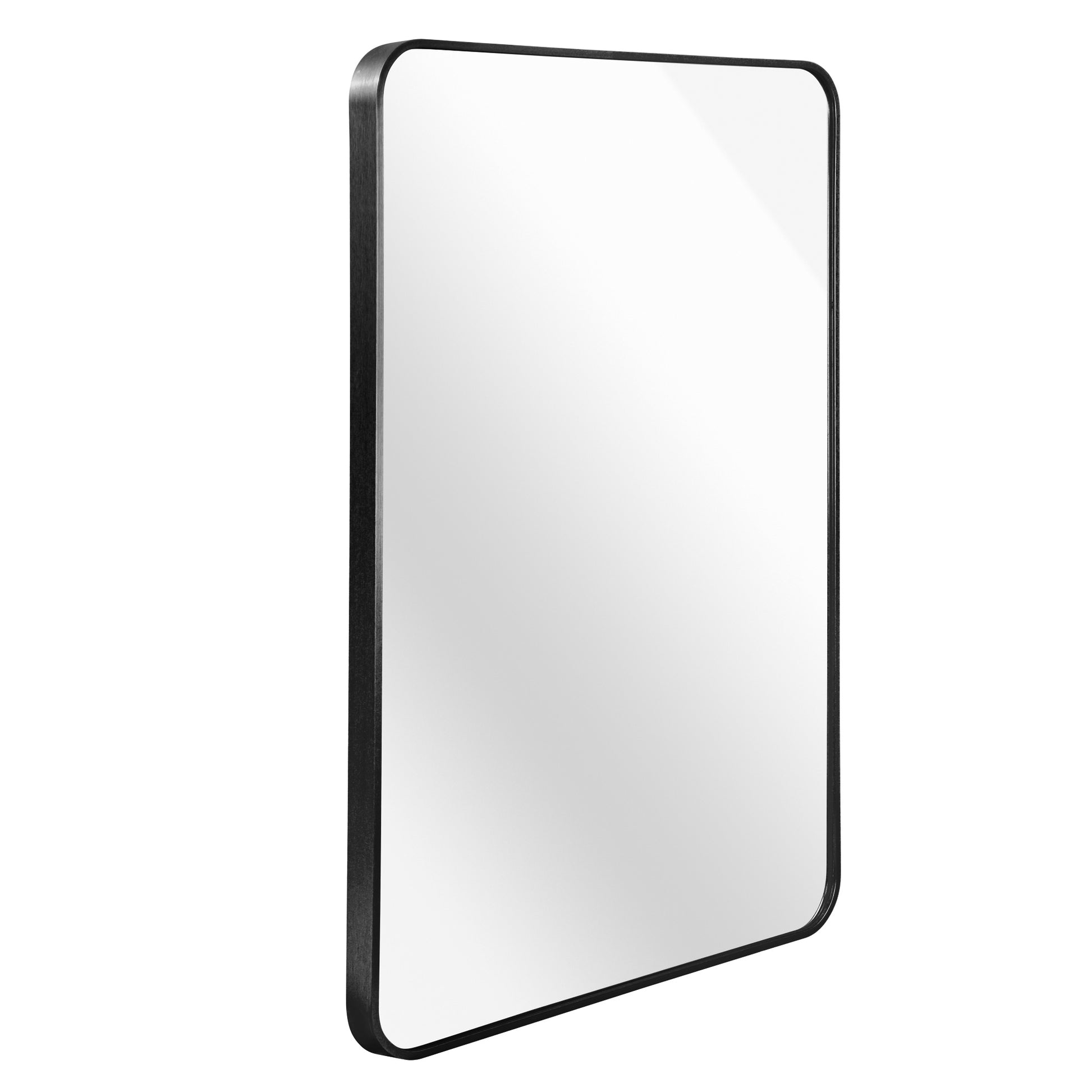 Black 24 "X36" Rectangular Bathroom Wall Mirror Black Classic,Modern Mdf Glass Aluminium