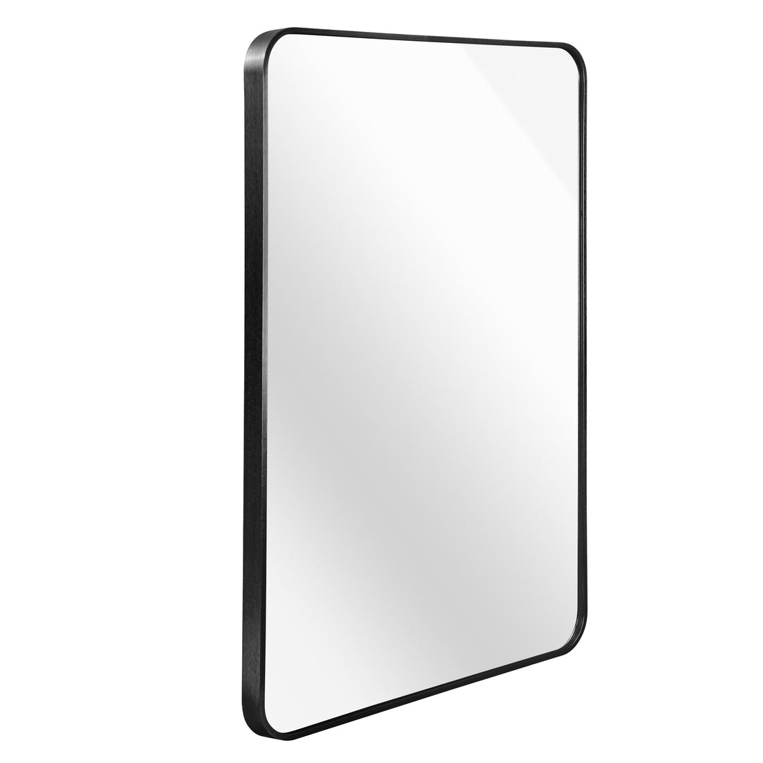 Black 30 "X40" Rectangular Bathroom Wall Mirror Black Classic,Modern Mdf Glass Aluminium