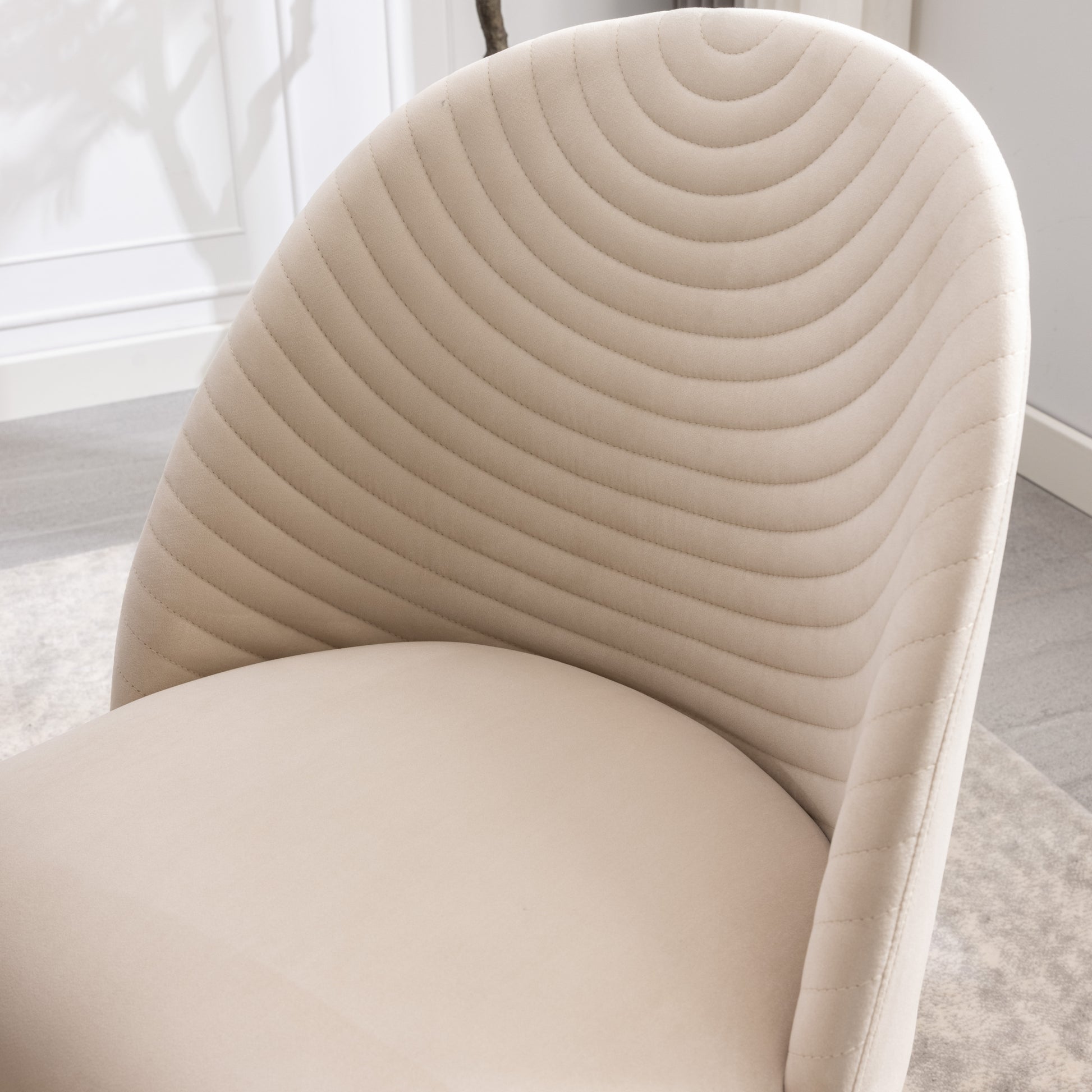 Coolmore Accent Chair ,Leisure Single Chair With Solid Wood Foot,2Pc Set Beige Velvet