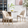 Coolmore Accent Chair ,Leisure Single Chair With Solid Wood Foot,2Pc Set Beige Velvet
