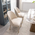 Coolmore Accent Chair ,Leisure Single Chair With Solid Wood Foot,2Pc Set Beige Velvet