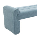 Coolmore Modern Ottoman Bench, Bed Stool Made Of Loop Gauze, End Bed Bench, Footrest For Bedroom, Living Room, End Of Bed, Hallway Light Blue Boucle