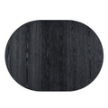 Retro 5 Piece Dining Set Extendable Round Table And 4 Chairs For Kitchen Dining Room Black Oak Black Mdf