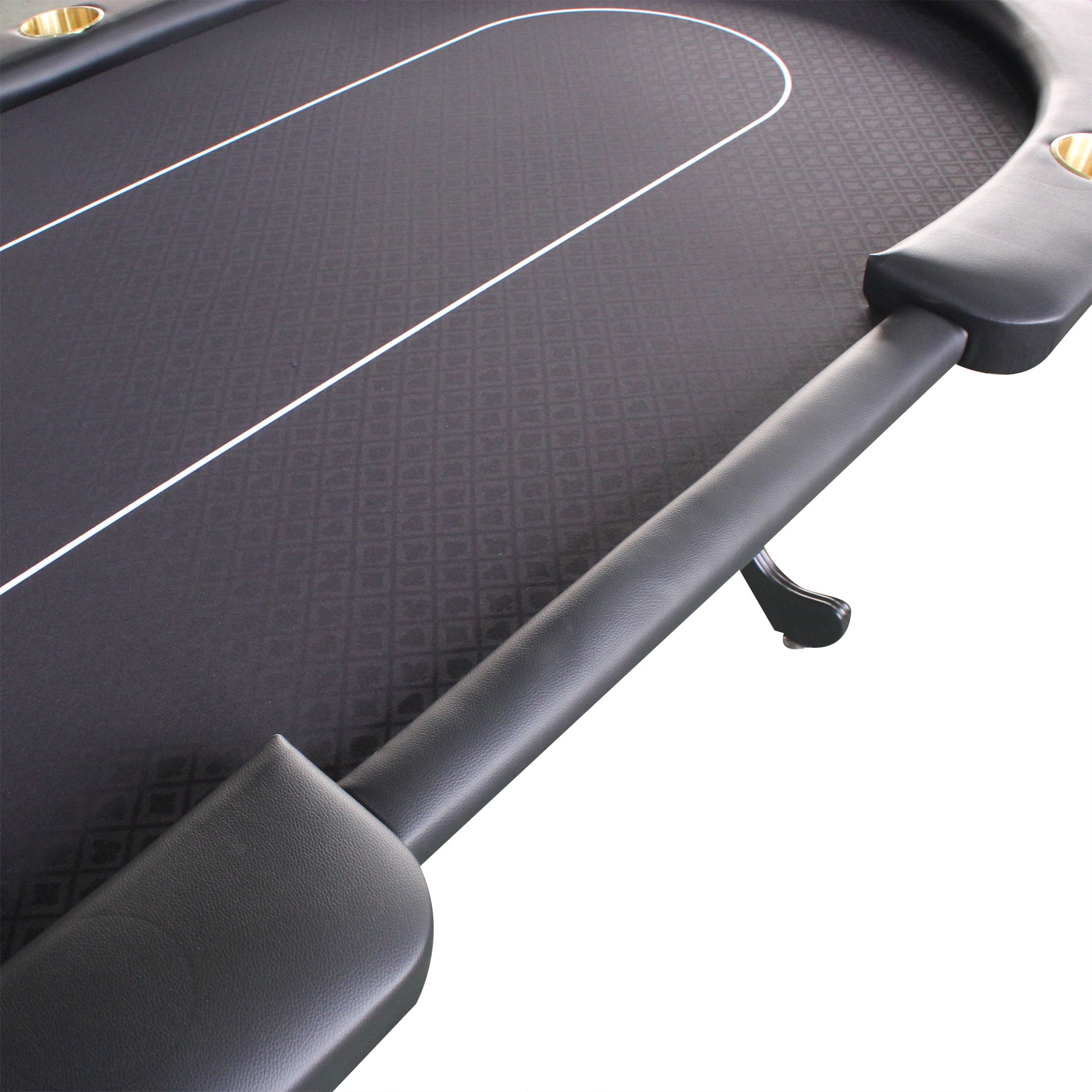 96" Oval Black Aura 10 Players Texas Holdem Casino Board Game Bet Line Felt Surface Poker Table Black Wood