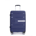 Hardshell Suitcase Double Spinner Wheels Pp Luggage Sets Lightweight Durable Suitcase With Tsa Lock,3 Piece Set 20 24 28 Navy Navy Polypropylene