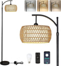 Arc Floor Lamp With Remote Control Brown Table&Floor Lamps Rattan