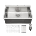 28X22X10 Inch Kitchen Sink Drop In 16 Gauge Stainless Steel 28