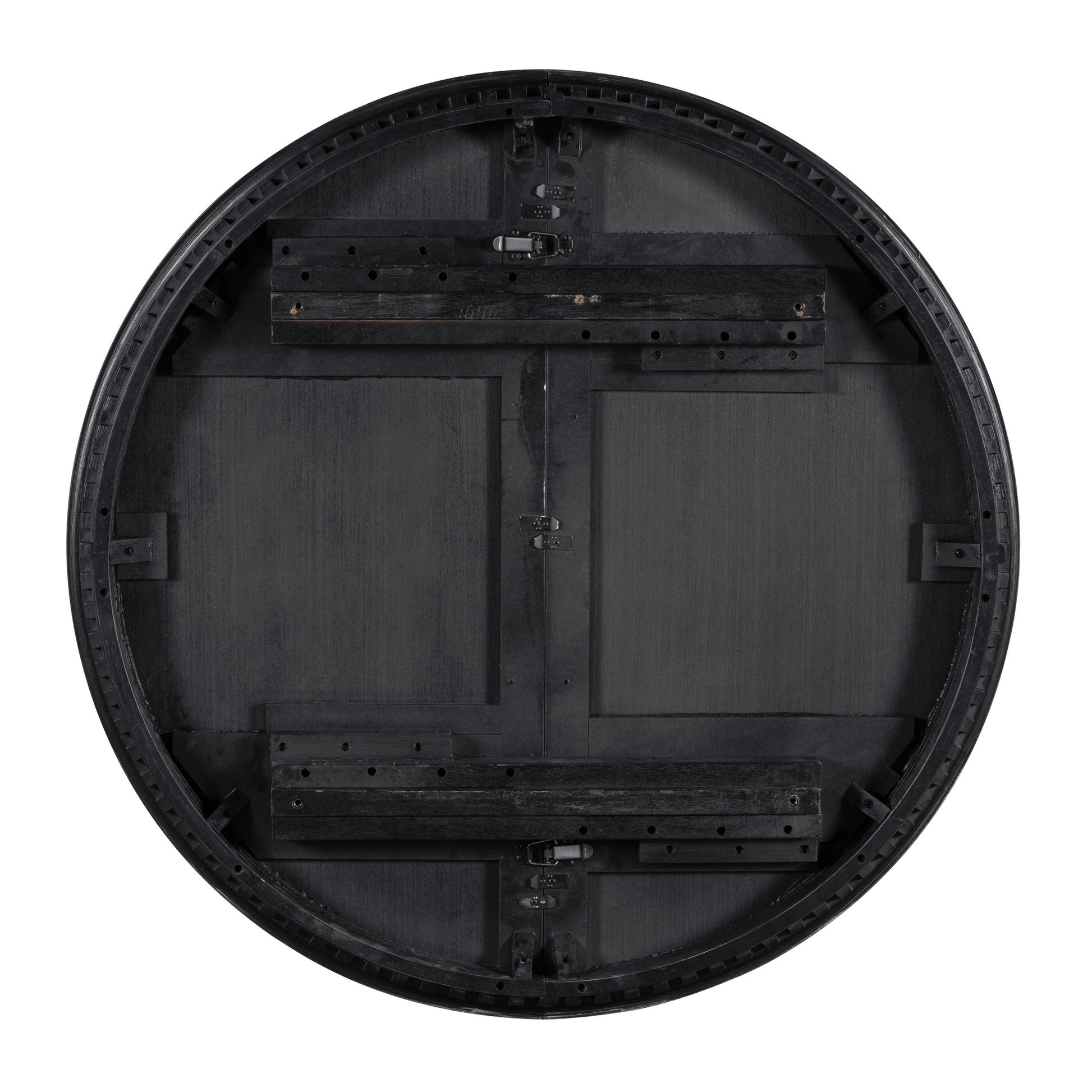 Retro 5 Piece Dining Set Extendable Round Table And 4 Chairs For Kitchen Dining Room Black Oak Black Mdf