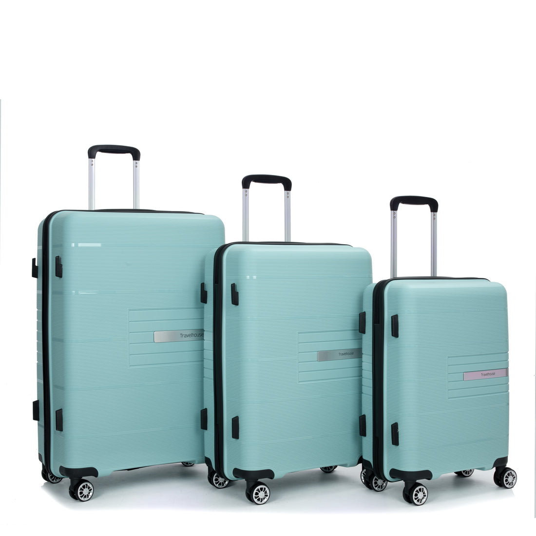 Hardshell Suitcase Double Spinner Wheels Pp Luggage Sets Lightweight Durable Suitcase With Tsa Lock,3 Piece Set 20 24 28 Light Green Light Green Polypropylene