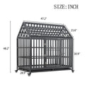 Heavy Duty Dog Cage Pet Crate With Roof & Window On Roof Black Carbon Steel