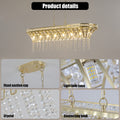 Modern Champagne Gold Kitchen Island Light Oval Crystal Ceiling Chandelier Transparent Modern Crystal