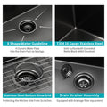 Gunmetal Black Double Bowl 50 50 Farmhouse Sink 36