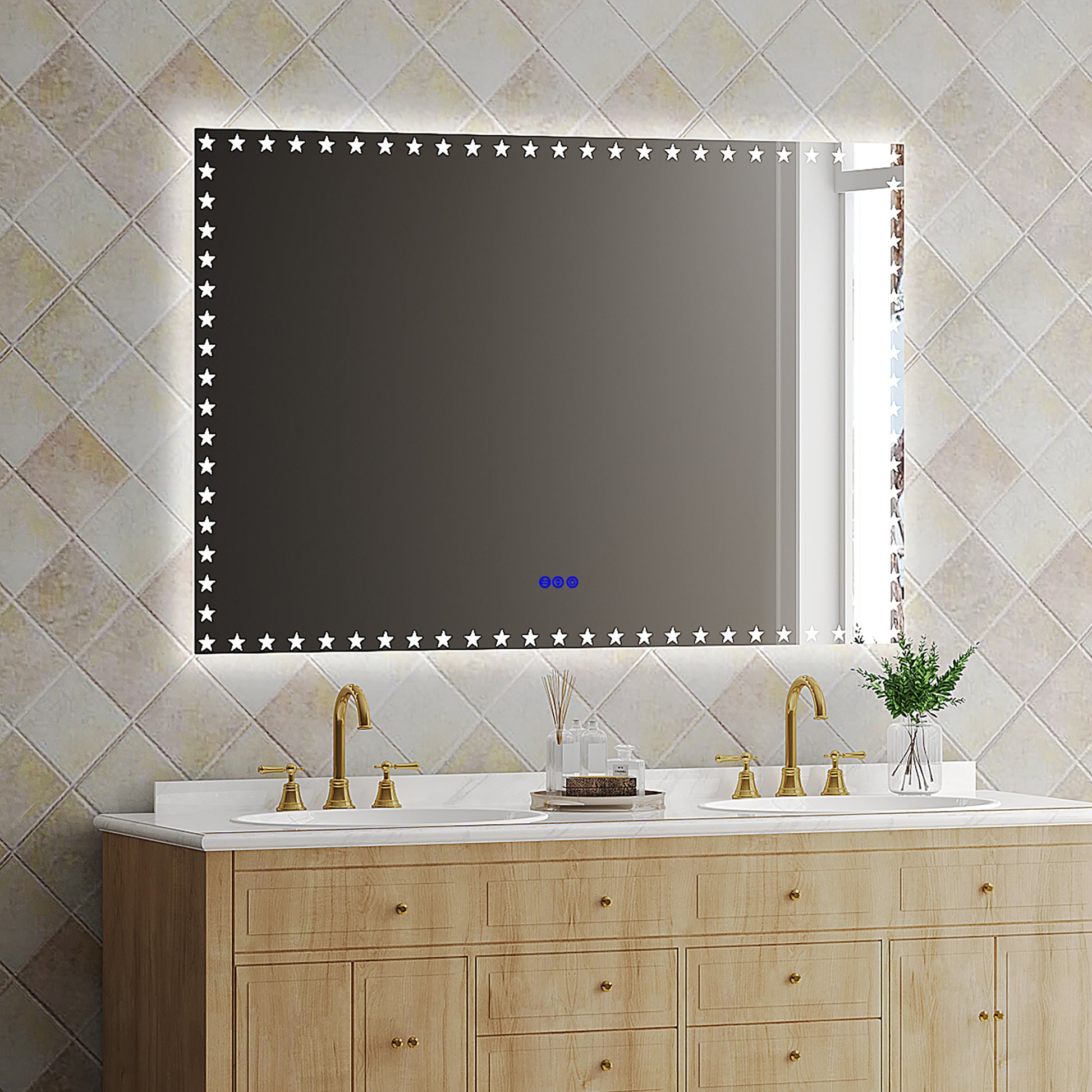 60X40 Inch Led Bathroom Mirror With Lights Backlit Rgb Color Changing Lighted Mirror For Bathroom Wall Dimmable Anti Fog Memory Rectangular Vanity Mirror Rgb Multicolor Backlit Front Lighted White Aluminium