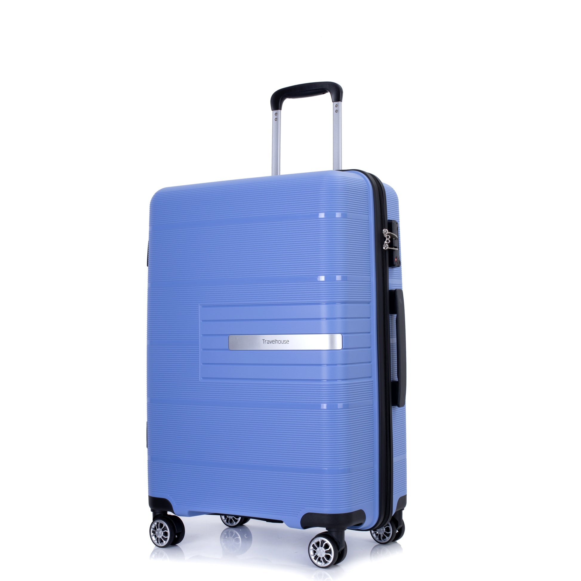 Hardshell Suitcase Double Spinner Wheels Pp Luggage Sets Lightweight Durable Suitcase With Tsa Lock,3 Piece Set 20 24 28 Purplish Blue Purplish Blue Polypropylene