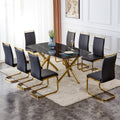Large Modern Minimalist Rectangular Glass Dining Table 0.39