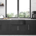 Gunmetal Black Double Bowl 50 50 Farmhouse Sink 33