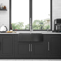 Gunmetal Black Double Bowl 50 50 Farmhouse Sink 36