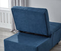 Living Room Bed Room Furniture With Blue Linen Fabric Recliner Chair Bed Blue Foam Fabric