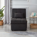 Living Room Bed Room Furniture With Black Linen Fabric Recliner Chair Bed Black Foam Fabric