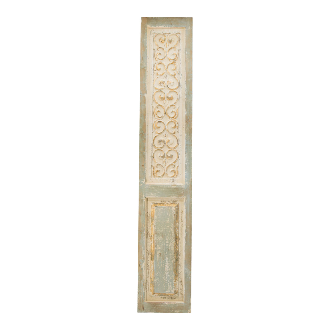 14" X 78.5" Large Wooden Rectangle Hanging Panel, Decorative Wall Sculpture, Carved Wall Art Beige Wood