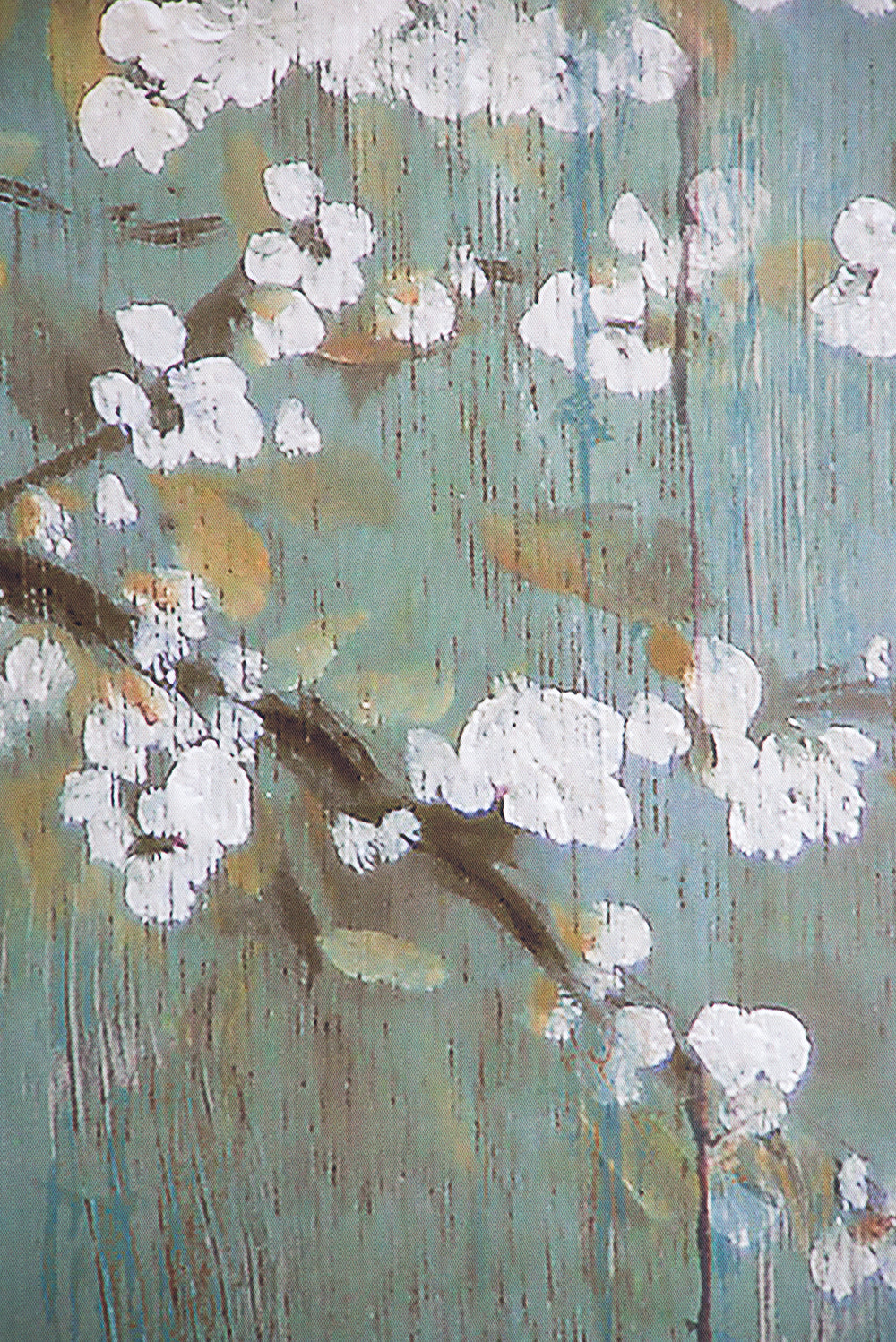 18.5" X 59" Saison White Cherry Blossom Canvas Print, Wall Decor For Living Room Bedrrom Entryway Office, Set Of 4 Multicolor Mdf