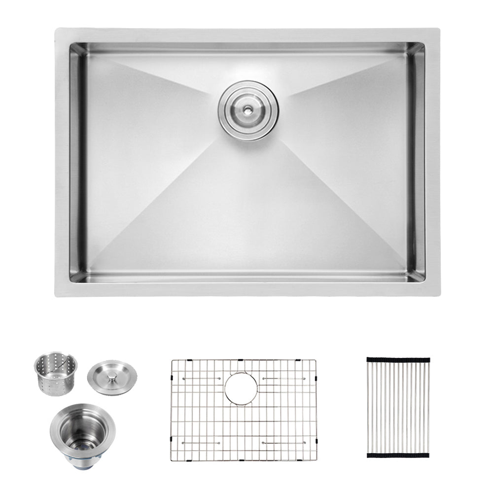 30 Inch Undermount Sink 30"X18"X10" Undermount Stainless Steel Kitchen Sink 16 Gauge 10 Inch Deep Single Bowl Kitchen Sink Basin Brushed Nickel Stainless Steel