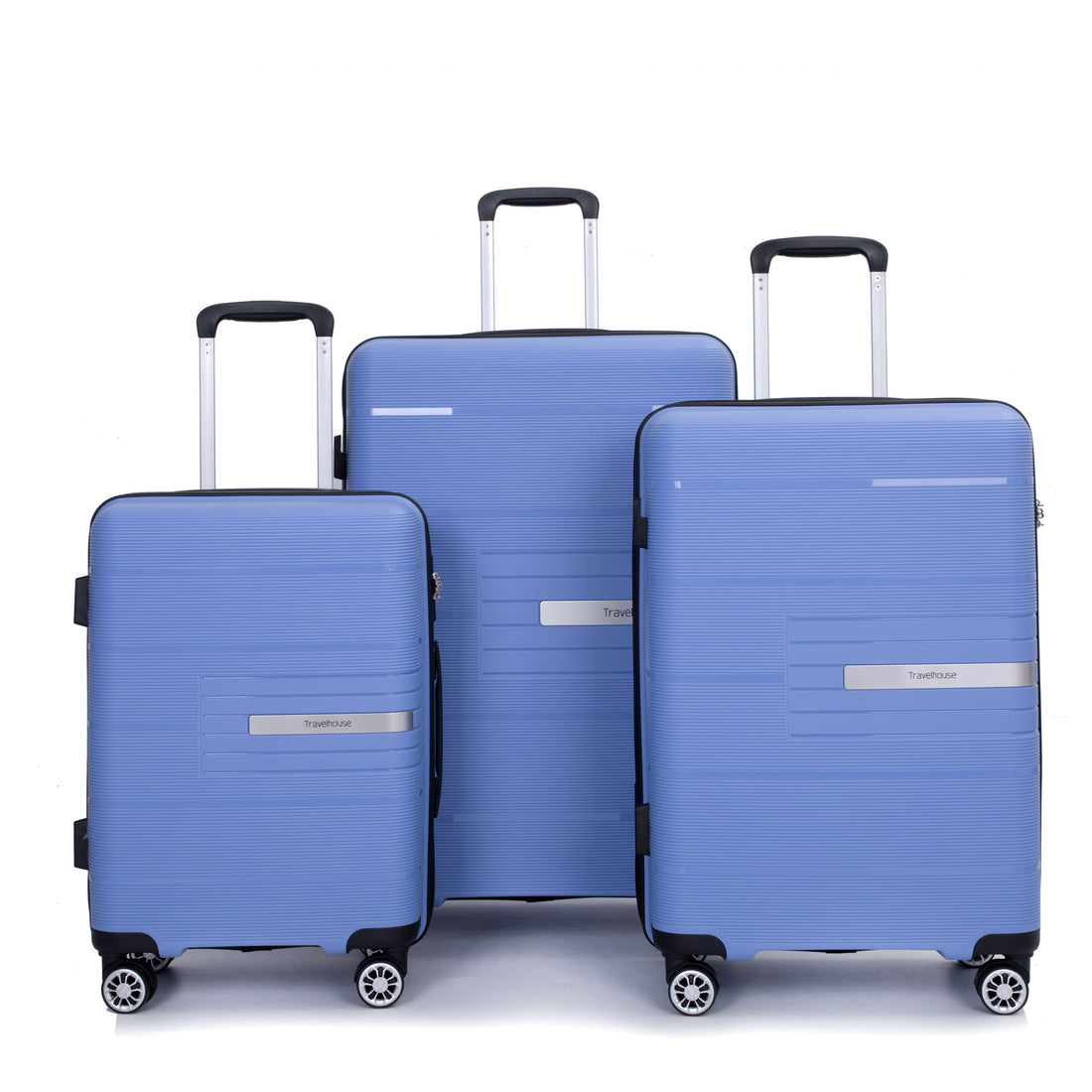 Hardshell Suitcase Double Spinner Wheels Pp Luggage Sets Lightweight Durable Suitcase With Tsa Lock,3 Piece Set 20 24 28 Purplish Blue Purplish Blue Polypropylene