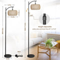 Arc Floor Lamp With Remote Control Brown Table&Floor Lamps Rattan