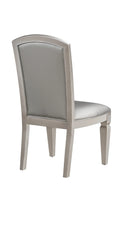 Luxury Formal Glam 2Pc Set Dining Side Chair Silver Finish Sparkling Embellishments Surround Silver Dining Room Contemporary,Modern Dining Chairs Tufted Back Wood