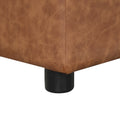 Twin Size Folding Ottoman Sleeper Bed With Mattress Convertible Guest Bed Brown Brown Foam Pu 1 Seat