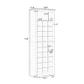 Stylish Design 30 Shoe Cubby Console, Contemporary Shoe Cabinet With Multiple Storage Capacity, Free Standing Tall Cabinet With Versatile Use For Hallway, Bedroom, White Filing Cabinets White Primary Living Space Particle Board