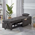 Living Room Bed Room With Grey Linen Fabric Recliner Chair Bed Grey Foam Fabric